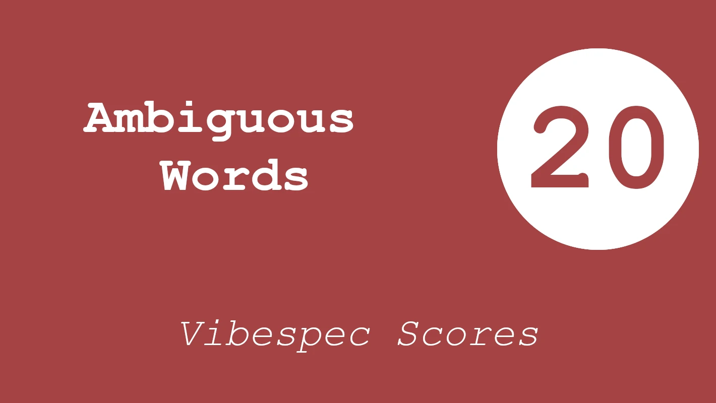 VibeSpec Score 20: Ambiguous Language